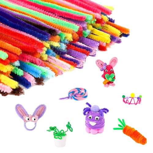 LATRAT Lot de 100 cure-pipes de 30 cm, fil chenille, fil chenille, pour bricolage, artisanat, décoration (blanc LATRAT Lot de 100 cure-pipes de 30 cm, fil chenille, fil chenille, pour bricolage, artisanat, décoration (blanc