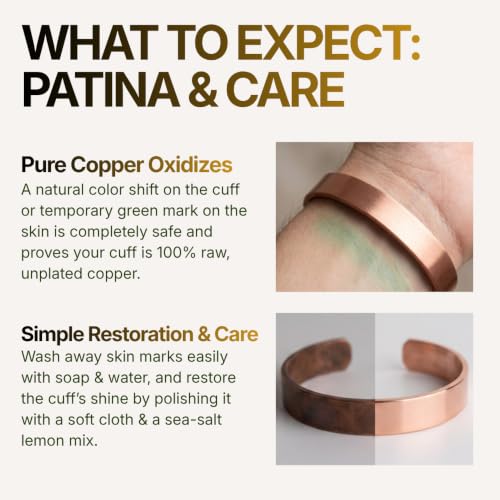 Pulsera maciza de cobre grueso 3mm para hombres y mujeres miniatura 6