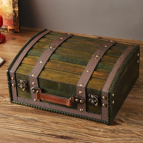Coffre de pirate en bois avec puzzles, le cadeau rétro idéal