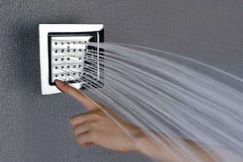 Cascada Modern Solid Brass 34-nozzle Square Body Spray Jets Shower, Polished Chrome