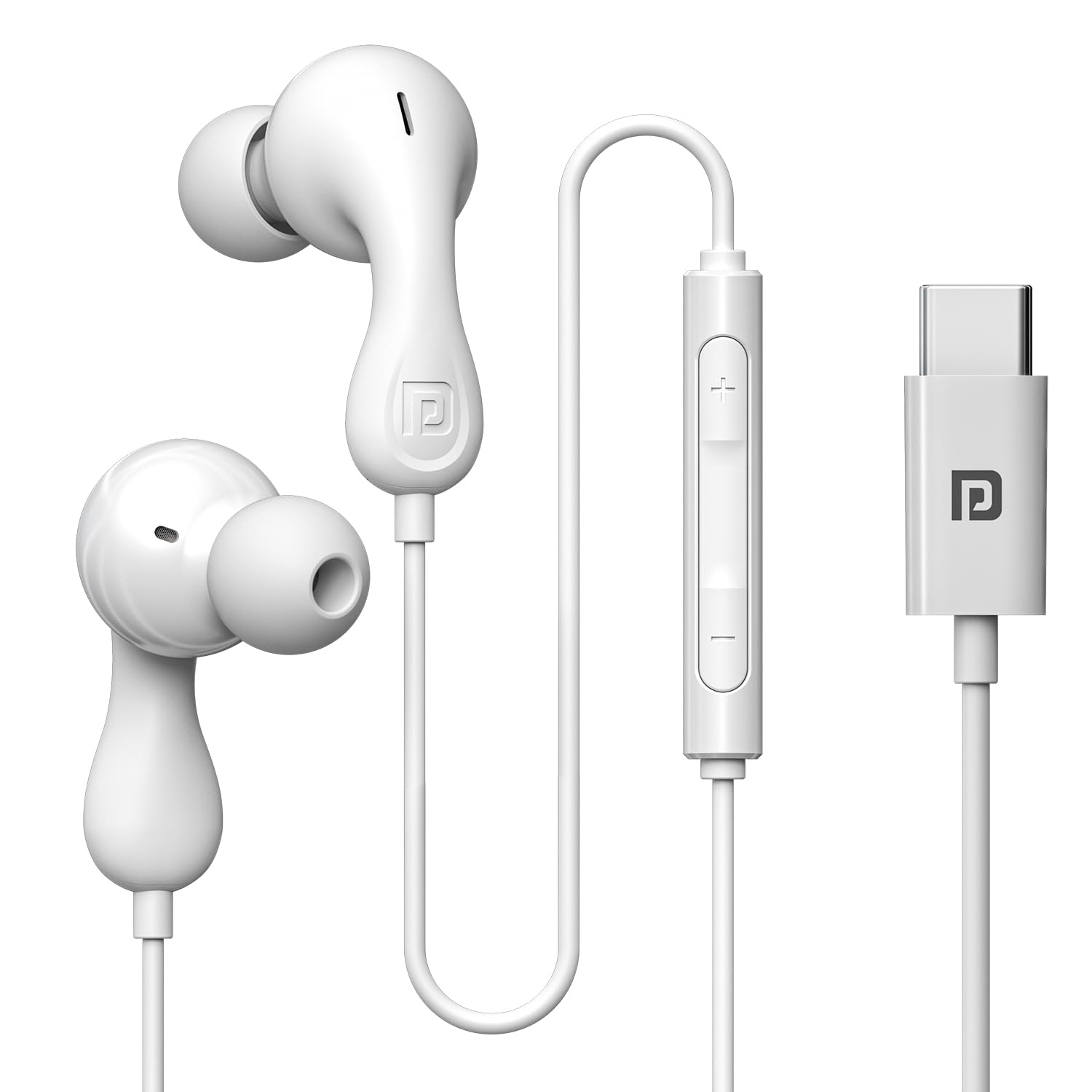 Portronics Conch Kappa C in Ear Type C Wired Earphones with In Line HD Mic, Powerful Audio, 14.2mm Dynamic Driver, Unique Earbuds Design,TPE Anti Tangle Wire,In line Controls,Wide Compatibility(White)-picture-41