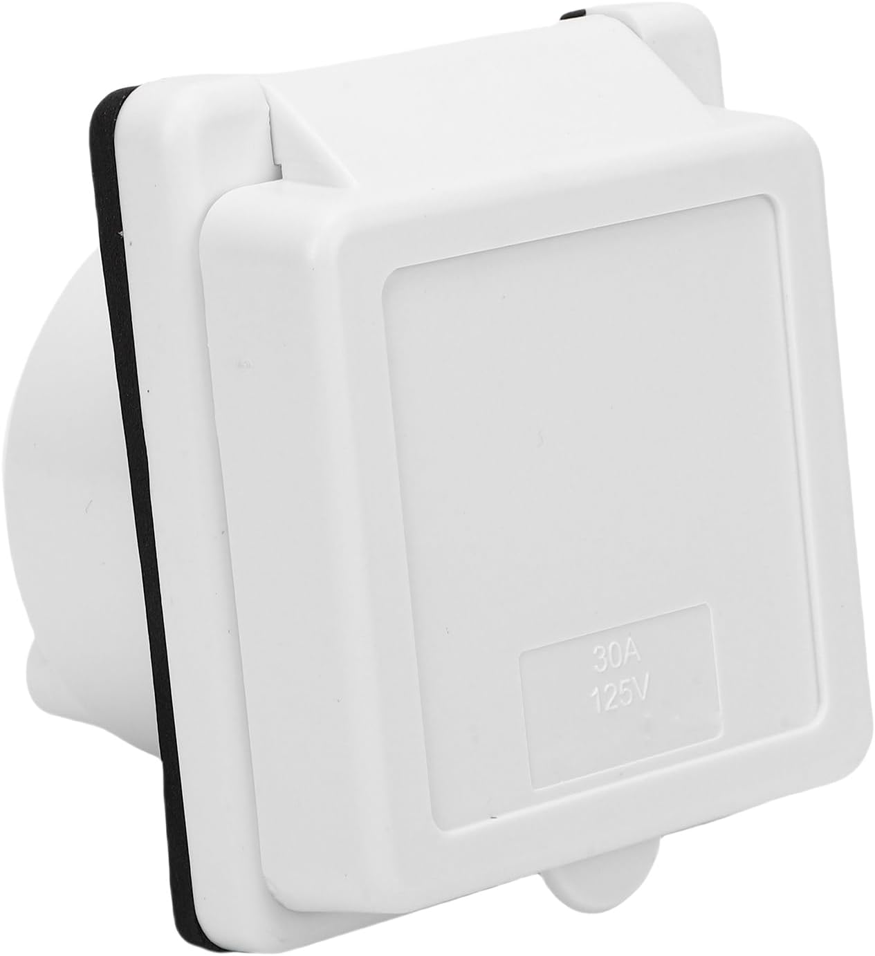 Jeanoko 30AMP RV Power Inlet Box Weatherproof PVC Brass Prongs for Campers Trailers Boats NEMA
