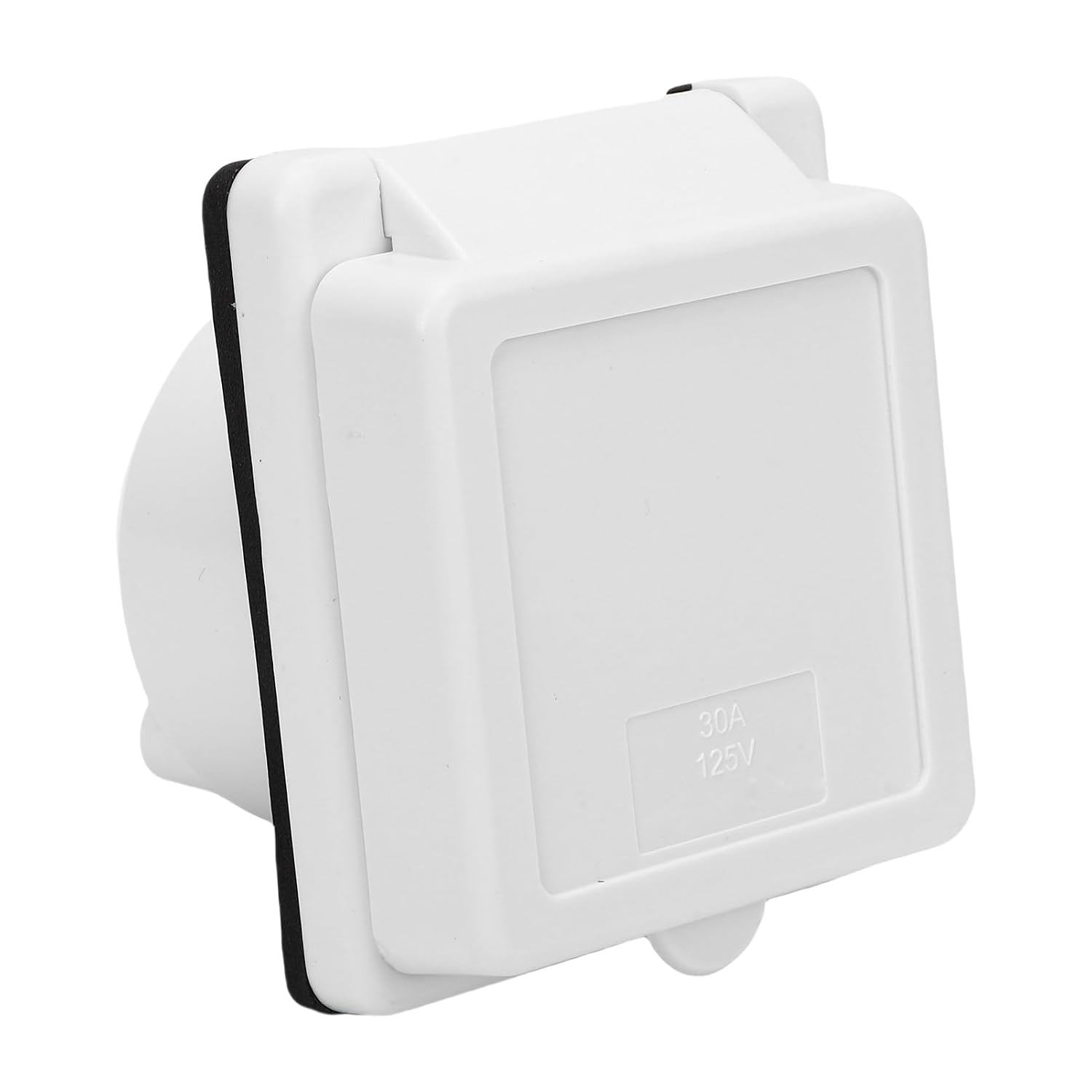 Luqeeg 3 AMP RV Power Inlet Box, PVC Casing Brass Prongs Nema L5-30P Generator Inlet Box, Resist Oxidation & Damage with Weather Proof Cover for Campers Trailer Ship Boats