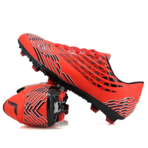 Juzecx Soccer Shoes For Men Fg/Ag Football Shoes For Younth Professional Training Sneakers Red #TOP1