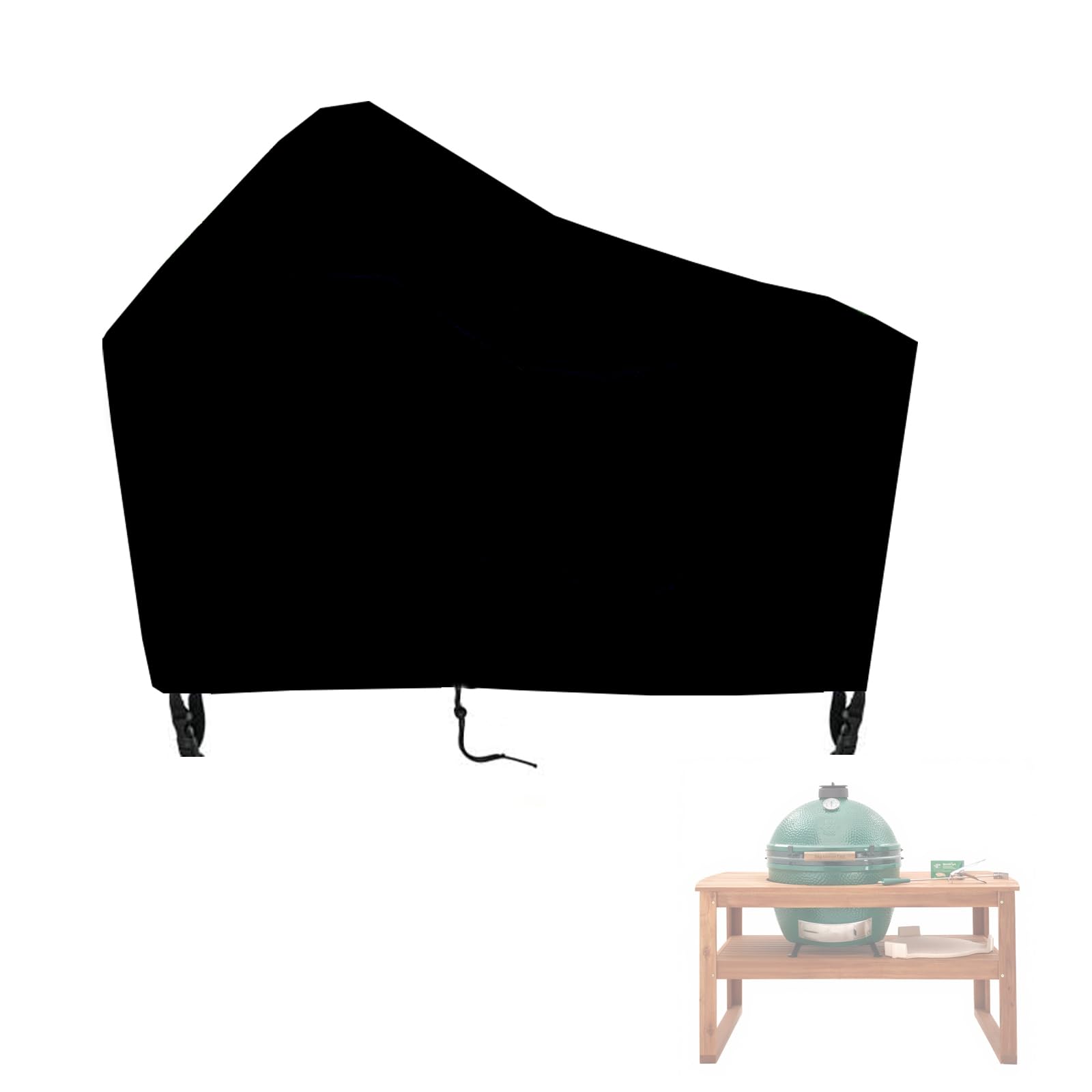Aidetech Kamado Ceramic BBQ Grill Cover for Big Green Egg, Heavy Duty Waterproof Grill Station Table Cover, Outdoor Grill Cart Cover-60 L x 30" W x 50" H