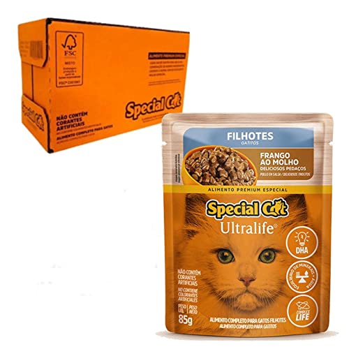 Ração Úmida Special Cat Ultralife para Gatos Filhotes Sabor Frango ao Molho 85g - Pack com 12 unidad