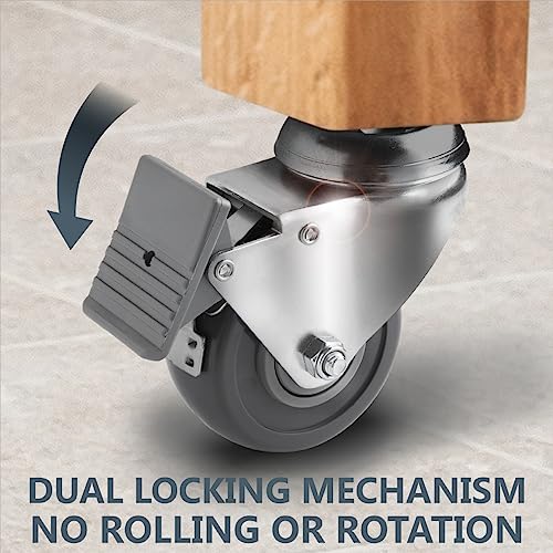 Powertec 17202 2-1/2 Inch Threaded Stem Caster Wheels Set Of 4 thumb #3