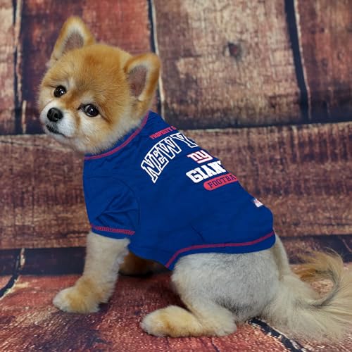 NFL New York Giants Dog T-Shirt for Pets, Size Small. Officially Licensed Pet Shirt with Team Logo, Soft Stretchable Comfort Fit Apparel for Dogs & Cats
