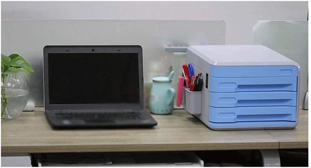 Archivador de escritorio multicapa con bloqueo de contraseña, almacenamiento seguro para documentos, suministros de oficina y papelería, ideal para uso doméstico y de oficina