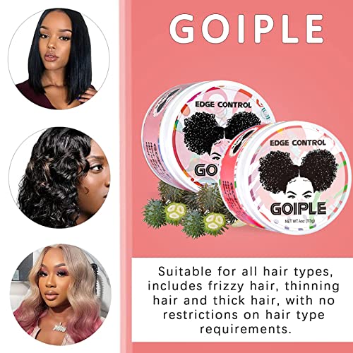 Goiple Edge Control Wax Edge Wax For Women Strong Hold Non-Greasy Edge Smoother Edge Control For Black Hair Edge Fixer 4Oz With Brush 1Pc #TOP6