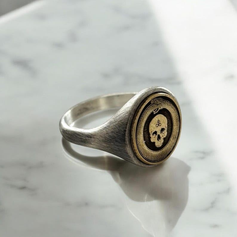 Bague Crâne d'Ourobros argent sterling accessoire de style quotidien - 4