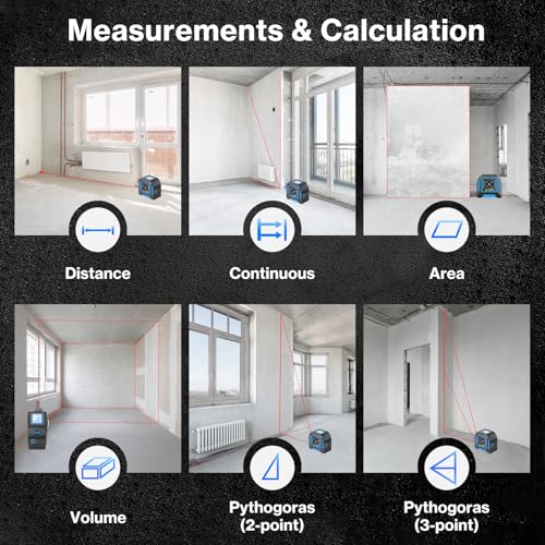 2-in-1 Laser Tape Measure, Lytool 130Ft/40m Laser Measurement Tool, 16Ft/5m Measuring Tape, Digital Laser Tape Measure with M/in/Ft/Ft+in Units, LCD Display, Self-Locking Tape, Belt Clip
