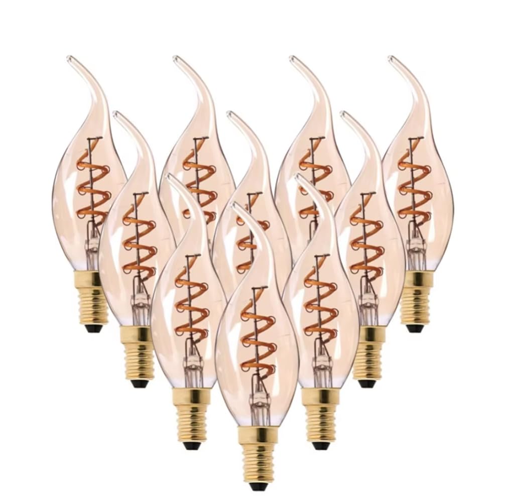 10PCS Dimmerabile LED Lampadina A Candela 2200K Retro LED Effetto Fiamma Lampadina Fuoco C35T Decorativa LED Lampadina 3W E14 Base Fiamma Lampada