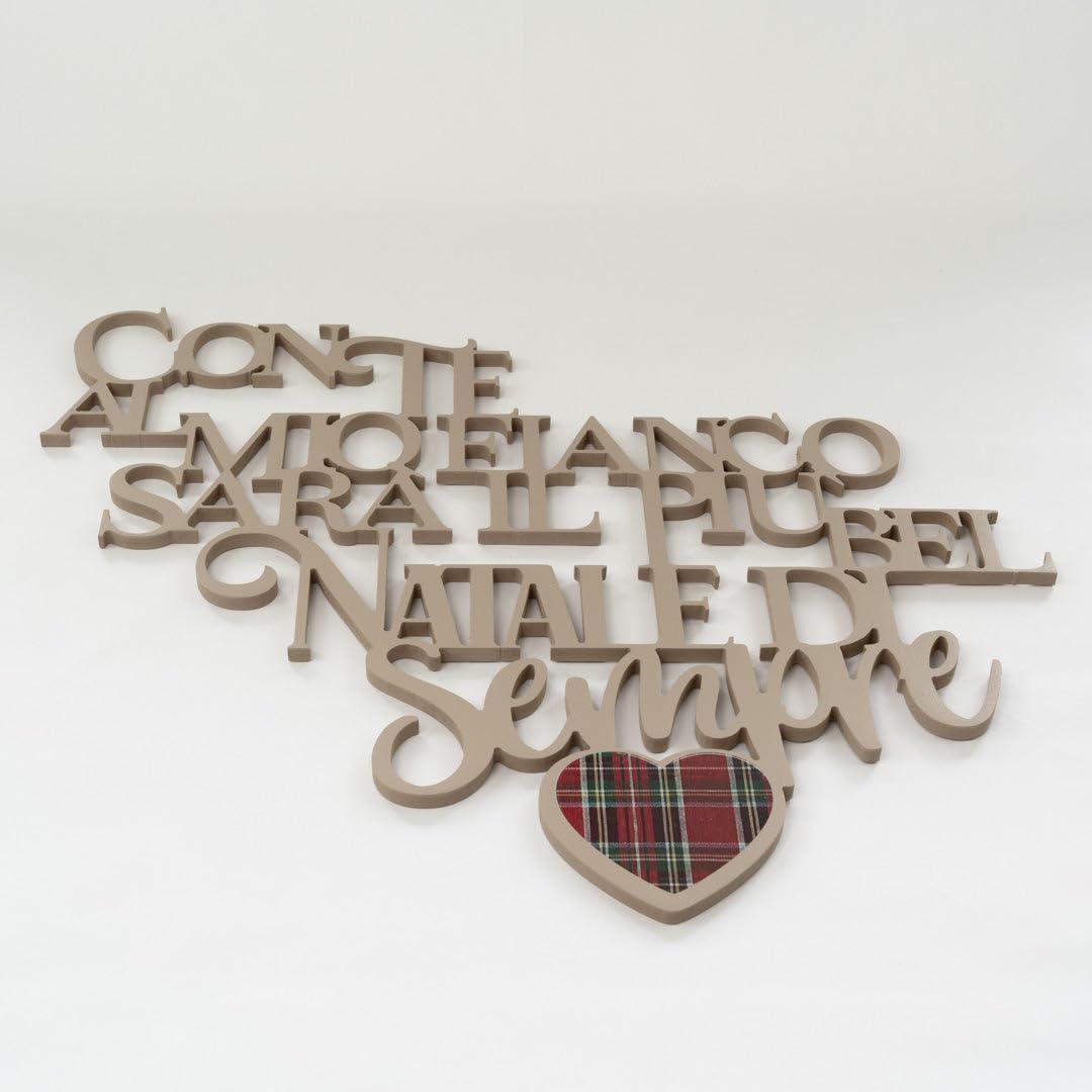 Letras de madera «La más bella Navidad de siempre» – Decoración de pared navideña para salón, cocina o dormitorio