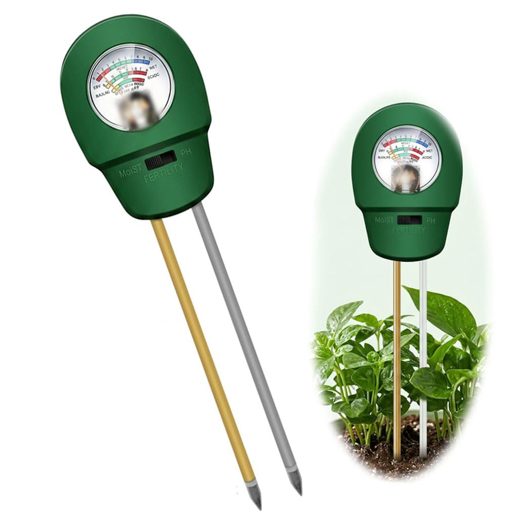 Medidor Humedad Plantas 3 en 1, Medidor pH Tierra Digital, Higrómetro Suelo Profesional para Test pH Suelo, Temperatura y Luz en Jardín, Césped y Macetas,no requiere pilas