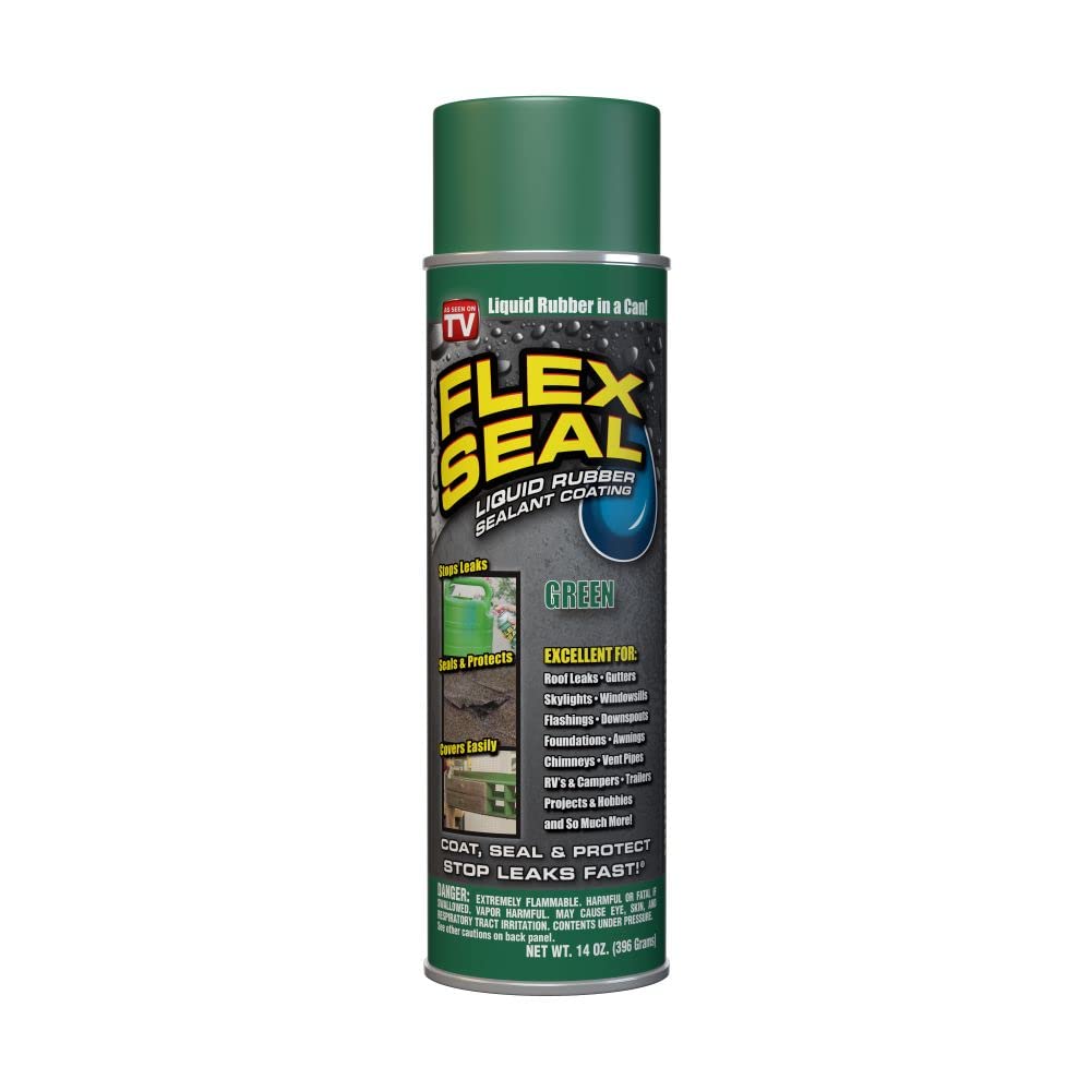 Flex Seal, 14 oz, Green, Stop Leaks Instantly, Waterproof