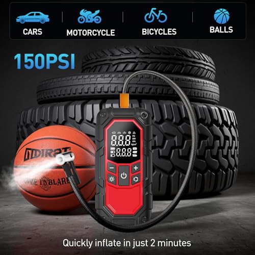 Portable Jump Starter with 150PSI Compressor