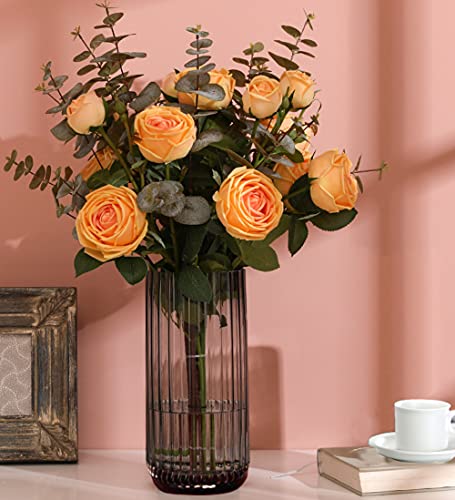 Glazen vaas, Scandinavische minimalistische kristalheldere bloemenvaas, decoratieve vaas, Romeinse zuilenvaas, bloemenarrangement, decoratie ornamenten voor thuiskantoor, cadeau voor bruiloft, housewarming party - Afbeelding 3