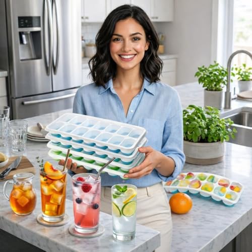 Bandejas de Hielo de Silicona 4 Piezas con Tapa miniatura 1