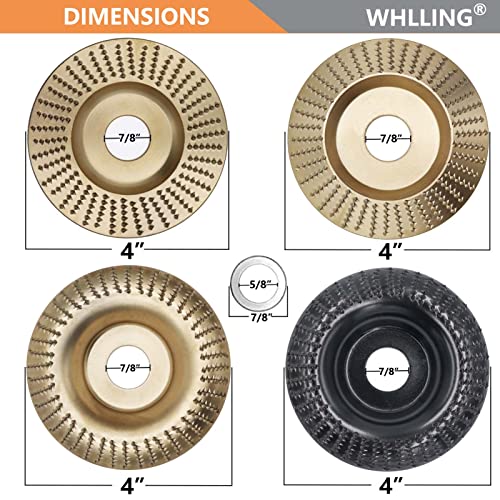 Whlling CJ01 4Pcs Wood Carving Disc Set For 4 Inch Or 4 1/2 Inch Angle Grinder thumb #1