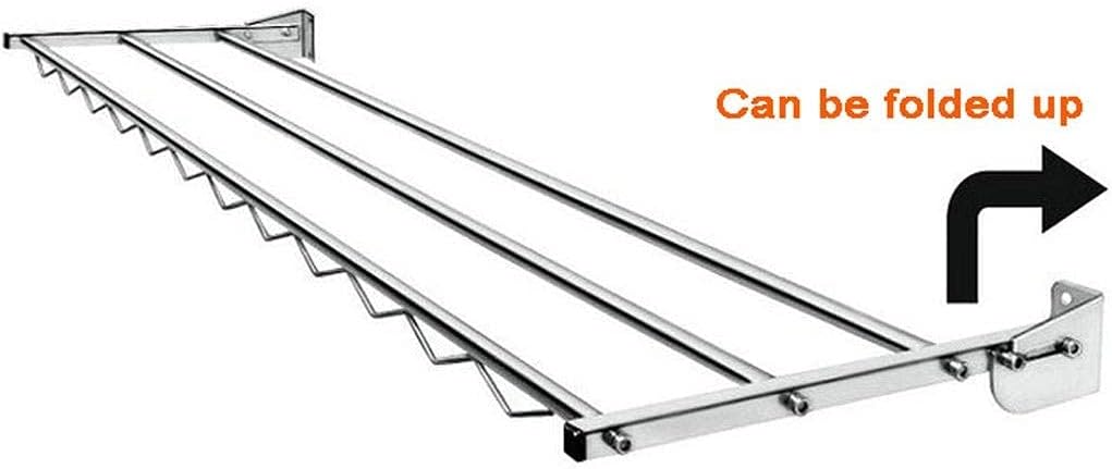 F Wall Mounted Drying Rack Push-Pull Airer Stainless Steel Folding Clothes Hanger Rack Space Saving Clothes Storage Organiser Bathroom Clothesline Pole The Ne,A-122cm