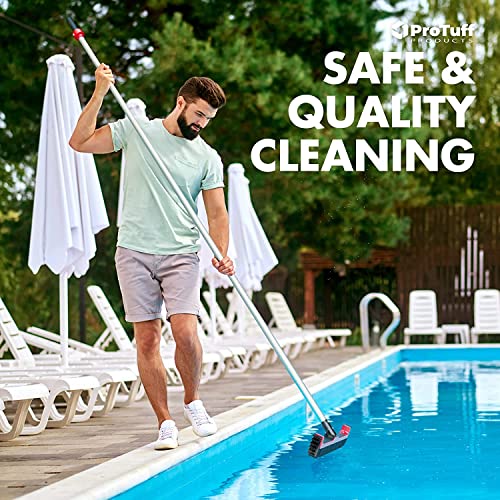 Truly Unlimited Free Replacement Protuff Heavy Duty Pool Brush Head For Inground Pools - 22" Wide Adjustable Swimming Pool Cleaning Brush Bests Other Pool Brushes For Cleaning Pool Walls & Corners #TOP7