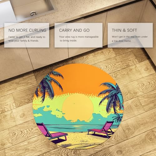 Tapis tropical sunset d60cm lavable et antiderapant