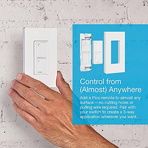 Lutron Caseta Deluxe Smart Switch Kit With Caseta Smart Hub | Works With Alexa, Apple Home, Ring, Google Assistant | Neutral Wire Required | P-Bdg-Pkg2Ws-Wh | White #TOP4