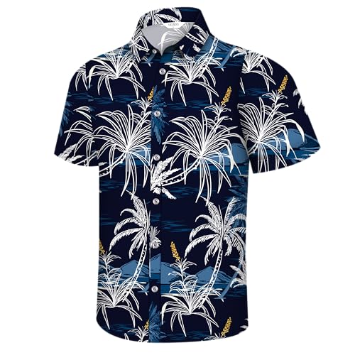 Image of Hawaiian Shirt for Men Tropical Shirts Summer Beach Button Down Short Sleeve Luau Aloha Floral Cruise Vacation Outfit 2026