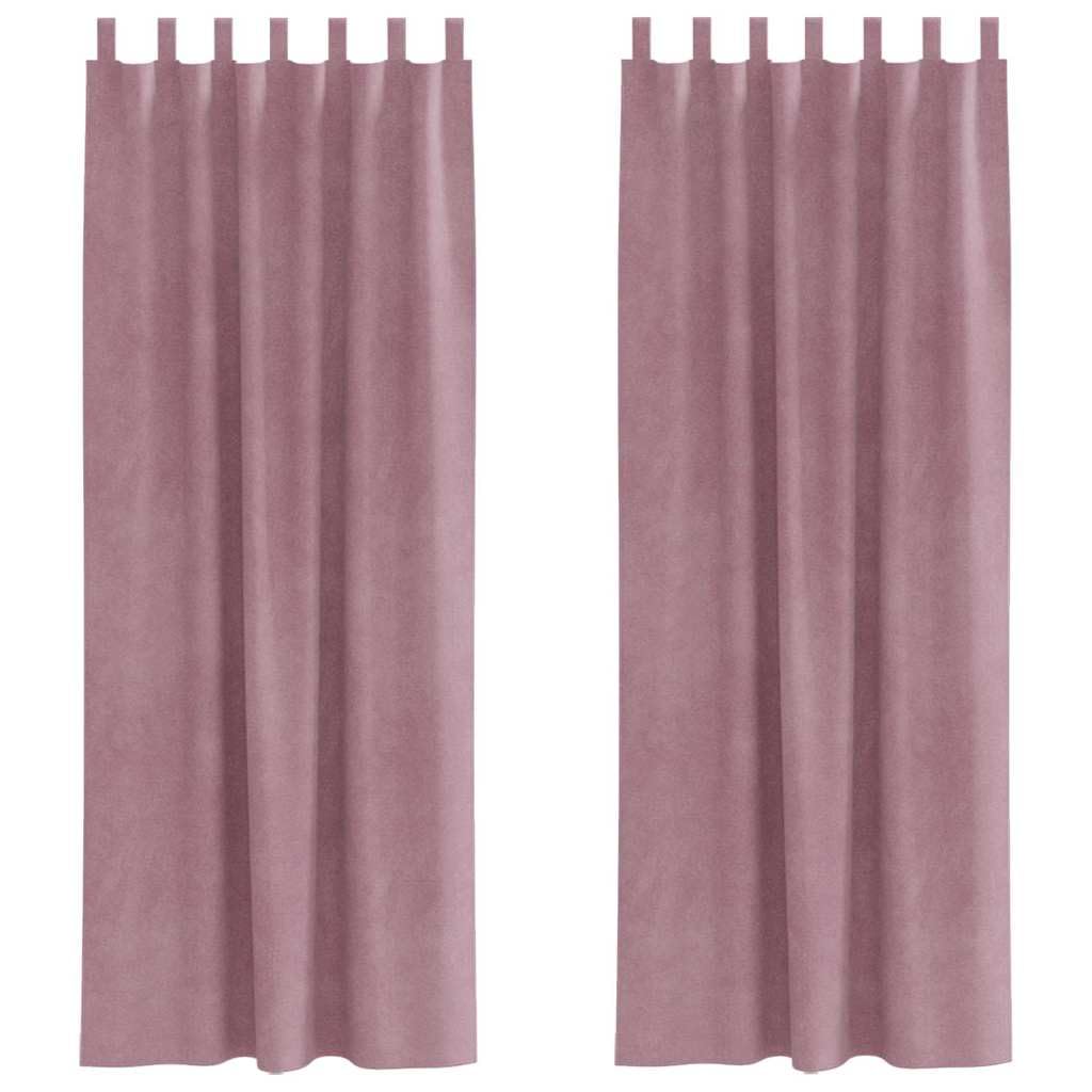 Juego de 2 cortinas opacas de terciopelo rosa oscuro, 140 x 245 cm, opacas, para dormitorio y sala de estar, reducen el ruido, con trabillas de tela