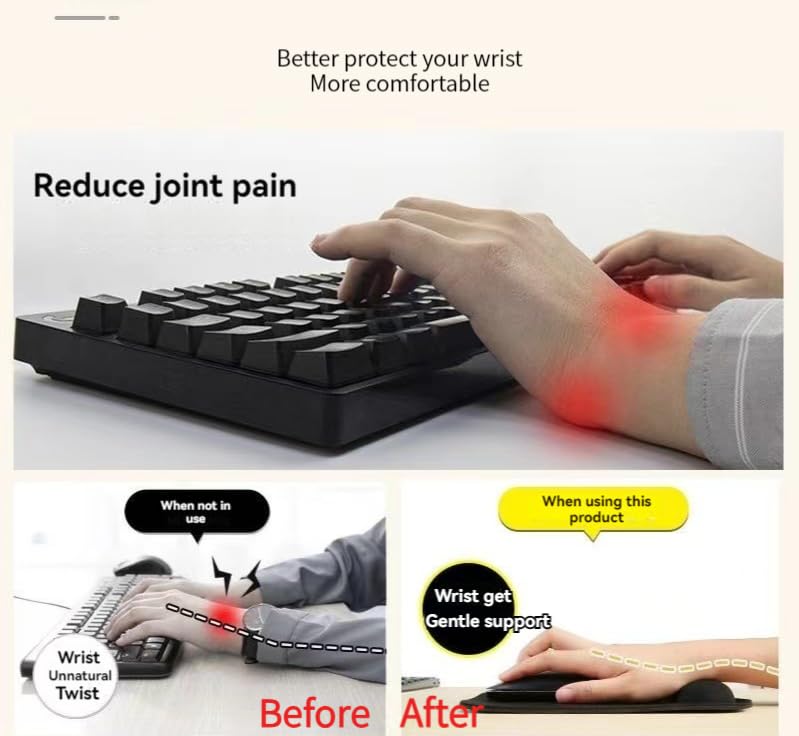 Tappetino Ergonomico Per Mouse Con Supporto Polso In PU E Base Antiscivolo, Per Computer, Casa E Ufficio - Foto 2