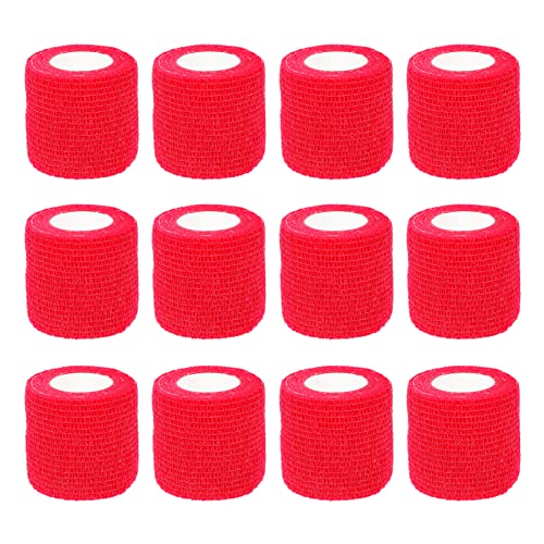 Gogogmee 12pcs Self- Elastic Self- Sports Tape Athletic Tape Tape Tubular Colored Tape Non-Woven Muscle Tape Wear-Resistant Muscle Tapes