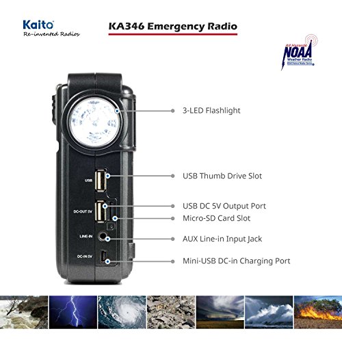 image for Kaito KA346 Digital 4-Way Powered AM/FM NOAA Weather Alert Emergency R