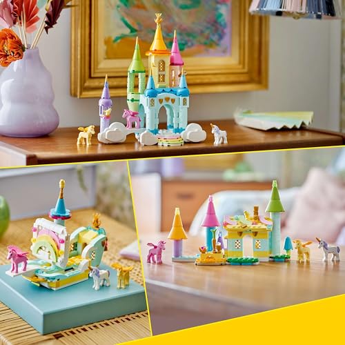 Image of LEGO Creator 3in1 Unicorn Castle Toy Animals Playset and Room Decor 31175 Building Blocks Toys for 8+ Gift for Boys and Girls