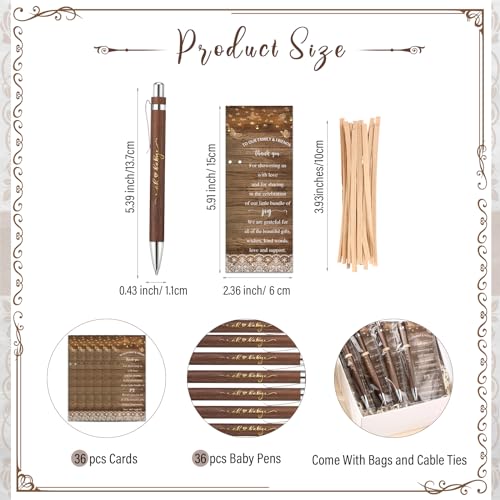 Spakon NO-SPAKON-2876 50 Sets Rustic Baby Shower Pens Favors Return Gifts thumb #1