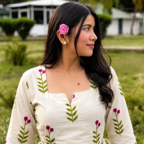 Image of Women's Rayon Printed Short Kurti with Square Neck & Long Flared Sleeves - Stylish Ethnic Casual Wear with Tie Detailing