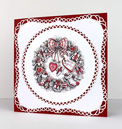 Katy Sue 'Greyscale Christmas Collection' Paper Craft Pad (Not Die Cut) - Makes 120 Card Toppers With A Variety Of Verses & Designs - With Artwork By Teresa Goodridge #TOP1