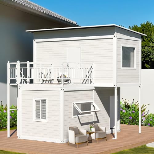 Two-Story Tiny House: Modern Prefabricated Flat-Pack Home with Expandable Plastic Design, Portable Modular Dwelling for Hotel, Office (Model 6) - Image 3