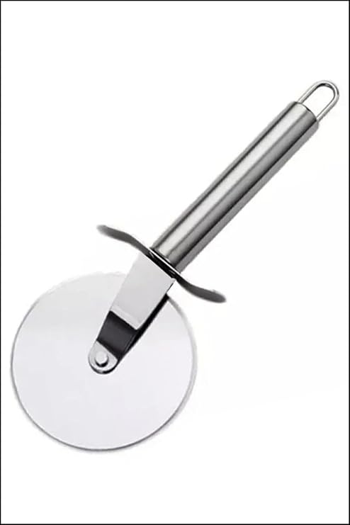 Paslanmaz Çelik Hamur Kesme Ruleti, Pizza Kesici Rulet, 20 cm, 9 cm Çap