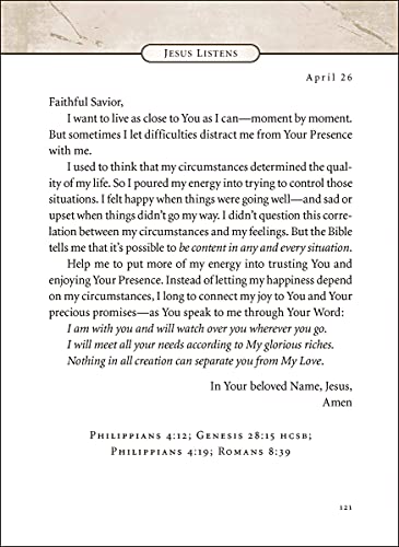 Image of Jesus Listens: Daily Devotional Prayers of Peace, Joy, and Hope (A 365-Day Prayer Book)