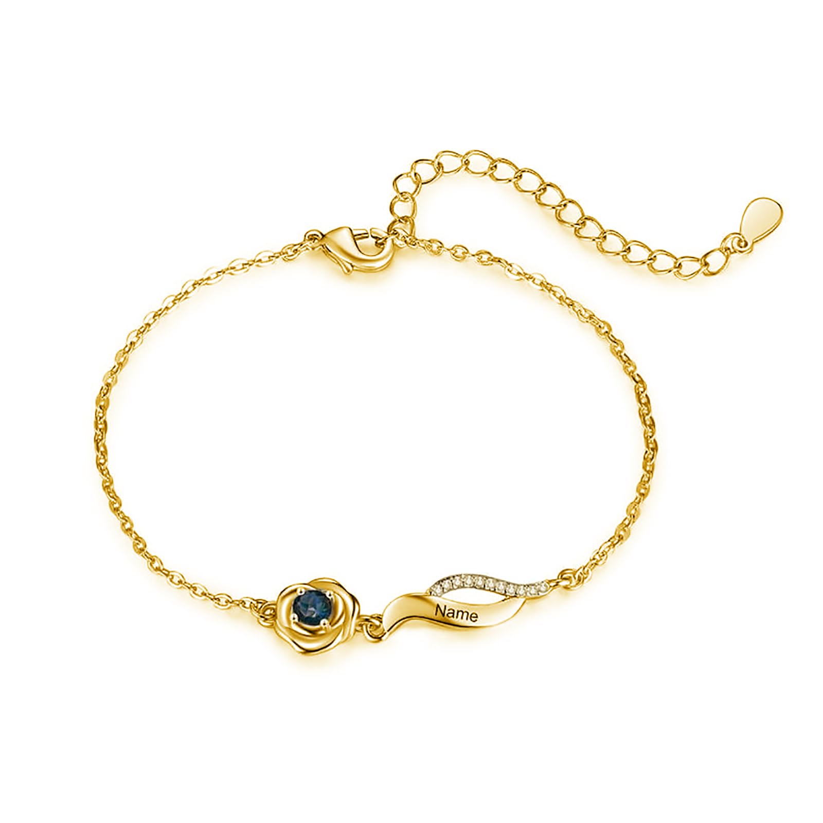 Personalisiertes Armbänder Fußkettchen mit 1–4 Geburtssteinen und Eingravierten Namen Für Frauen, Sterlingsilber Personalisiertes Fußkettchen, Schmuckgeschenk Geburtstag