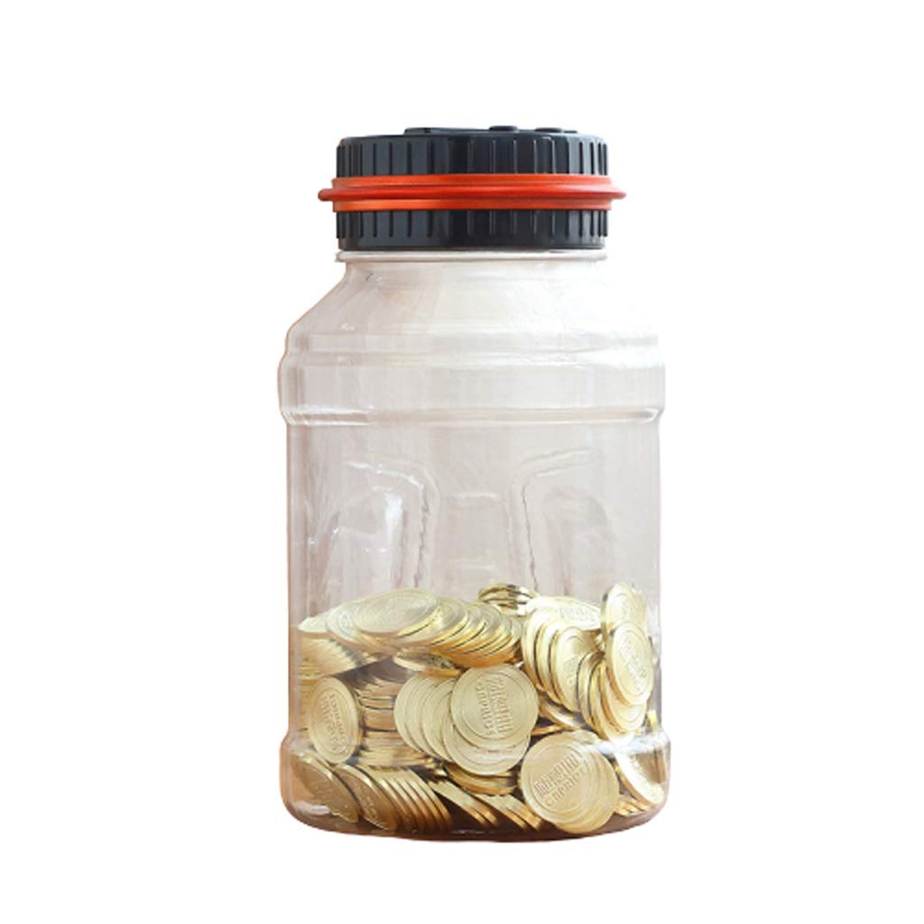 Piggy Bank Money Banks Digital Coin,Automatic Counter Totals All Coins Clear Saving Jar with LCD Display(Orange)