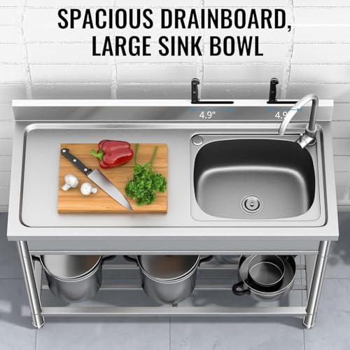 Image of Stainless Steel Sink, Kitchen Sink with Countertop Workstation