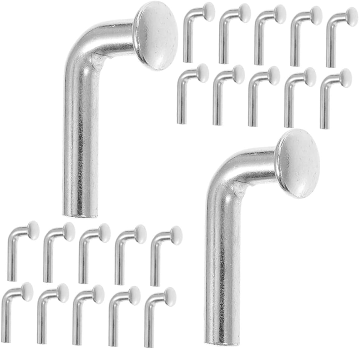 50pcs Heavy Duty Pallet Rack Safety Clips Universal J Bolt Drop Pins with Flat Head Rivets Galvanized Steel 6x50mm for Industrial Storage Shelving Accessories
