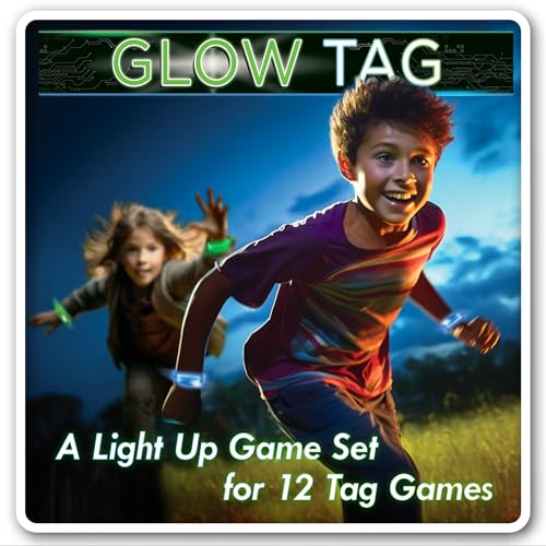 Starlux Games Glow Tag – The Classic Game Now Glows! | 2-12 Players | 10 Game Options: Flashlight Tag, Freeze Tag, Zombie Tag + More | Glow in The Dark Outdoor Toys | Outdoor Games for Kids