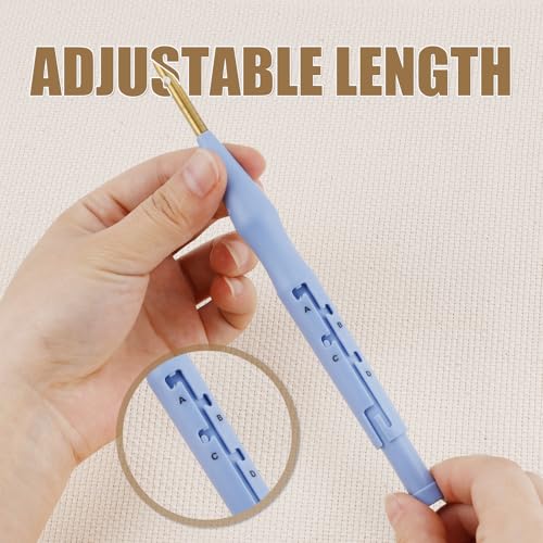 Image of 13pcs Punch Needle Kit, Adjustable Punch Embroidery Kit with 9 Embroidery Needles Sewing Art Needle Tools Set for Adult Beginners Embroidery Floss Cross Stitching DIY Craft Supplies
