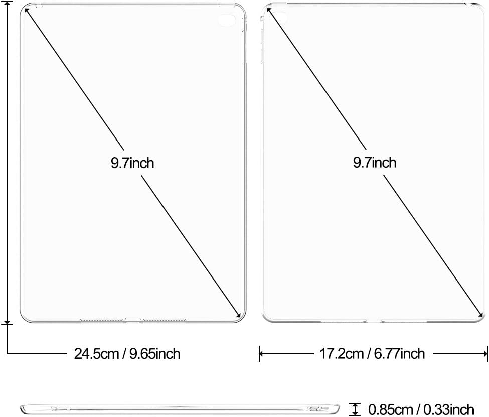 iPad Air 2 2014 9.7'' Case, Asgens Transparent Slim Silicone Soft TPU Tablet Computer Case Shock Absorption for iPad Model A1566 A1567 - Image 4