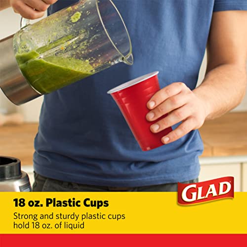 Glad Everyday Disposable Plastic Cups, Red, 18 Oz, 40 Count - image 2