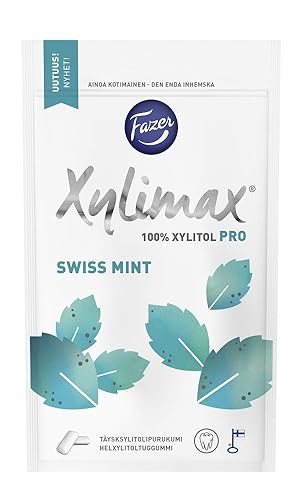 Fazer Xylimax Swiss Mint 100% Xylitol PRO - Bolsa de goma de mascar sin azúcar, 2.82 oz