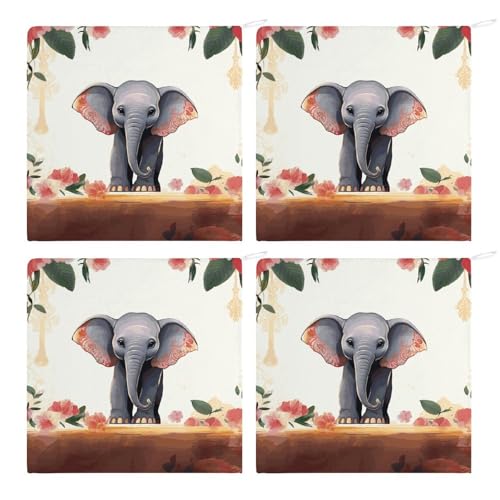 Torchons microfibre super absorbants séchage rapide Lucky Elephant avec boucle lot de 4 - 4
